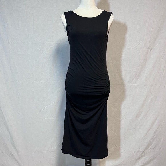 Athleta Dresses & Skirts - Athleta Comeback Tank Midi Dress Ruched Bodycon Black Small? Lined
